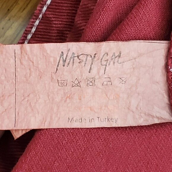 Nasty Gal Collection Womens Jeans Size 9 Cropped Denim Cranberry Red - Picture 10 of 12